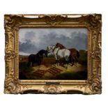 John Frederick Herring, Jnr. Oil on canvas - Plough Horses