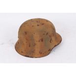 Second World War Nazi M42 Luftwaffe steel helmet with camouflage painted finish