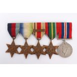 Second World War Medal Group comprising 1939 - 1945 Star, Atlantic Star, Africa Star with North