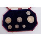 G.B. George V part-Proof Set – silver Half Crown to Maundy Twopence