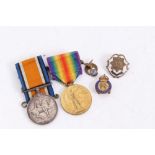 First World Medal pair comprising War and Victory medals named to 36694 CPL. H.H. Rawkins. R. FUS.