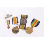 First World War Medal (naming erased), together with two Victory medals named to C.Elliott - Birks.