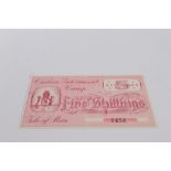 Isle of Man – Onchan Internment Camp Five Shillings banknote