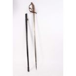 Imperial German heavy cavalry officers dress sword with brass three bar hilt, wire bound shagreen