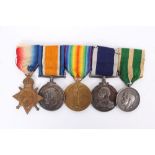 Edwardian and later Naval Medal Group comprising 1914 - 15 Star, War, Victory, George V Naval Long