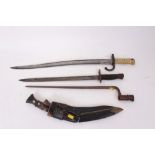 French 1866 Chassepot bayonet, Remington bayonet, socket bayonet and Kukri (4)
