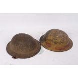 Two First World War American M1917 Steel Helmets (2)