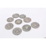 G.B. mixed Victoria Y.H. silver coinage (x 9)