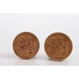 G.B. George V gold Sovereigns (x 2)