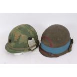 Film interest- Replica Second World War American M1 Steel helmet, with US Navy marking, believed to