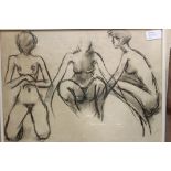 Five framed and glazed drawings by Peter Collins 1923-2001 - nude studies