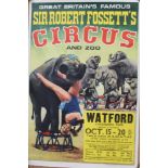 Circus Posters Sir Robert Fossett's Circus and Zoo c.1960's featuring the show's line up of acts,