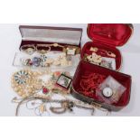 Vintage costume jewellery, wristwatches and bijouterie