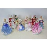 Ten Royal Doulton ladies- Patricia HN3365, Lucy HN3858, Lauren HN3975, Christmas Day 2002 HN4422,