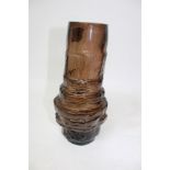 Whitefriars cinnamon hooped vase, designed by Geoffrey Baxter