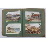 Postcard album containing artist drawn cards mainly Quinton but also Jotter etc.