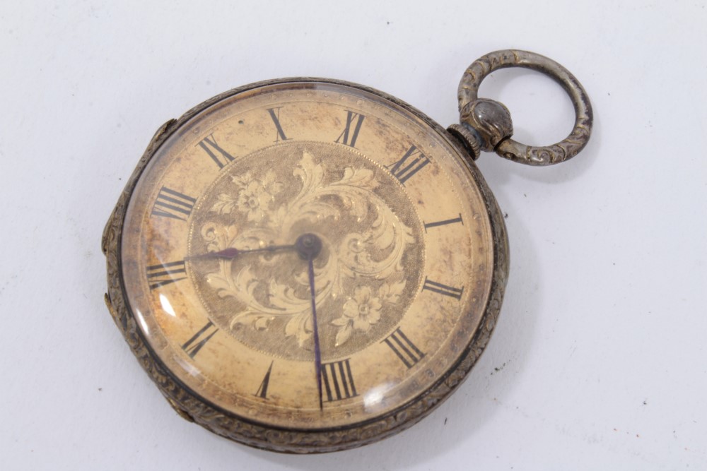 Two pocket watches and silver backed wristwatch (3) - Image 6 of 8