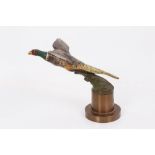 Cold-painted bronze car mascot / paperweight in the form of a flying pheasant