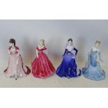 Eight Coalport ladies-five ladies of fashion, Debbie, Belinda, Lady in lace, Anne and Joanne