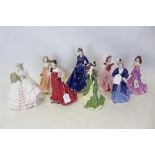 Eight Coalport ladies