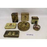 Three boxes of Vintage tins, including Royal commemoratives (3 boxes)