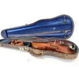 Heinrich Schwarz- Leipzig 1894-Full size violin in case with bow