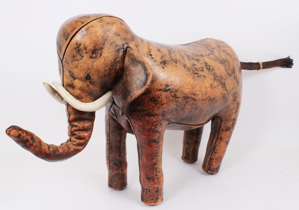 Dimitri Omersa for Liberty’s - leather footstool in the form of an elephant
