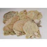 Victorian and Edwardian boudoir caps including lace satin, ribbon