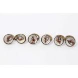 Set of six Essex crystal buttons on an equestrian theme