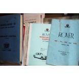 Car manuals Morris, Rover Citroen etc