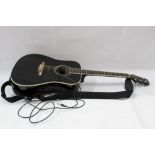 Acoustic guitar - Nubone SX, model DG1K/II/BK, blacks finish with electric pick-up, SX soft case