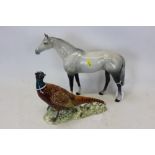 Beswick Dapple Grey horse and Beswick pheasant (2)