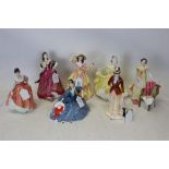 Seven Royal Doulton figures - Susan HN4230, Emma HN3843, Elyse HN2429, Sarah HN3384, Carmen HN3993,