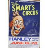 Circus Poster Billy Smart's Circus c1960's printer W E Berry Ltd Bradford.
