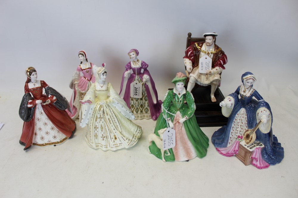 Set of seven limited edition Wedgwood figures - Henry VIII, Catherine Howard, Catherine of Aragon,