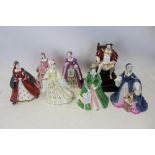 Set of seven limited edition Wedgwood figures - Henry VIII, Catherine Howard, Catherine of Aragon,