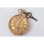 Gold (18ct) cased fob watch