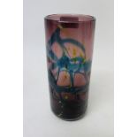 Mdina art glass cylindrical vase with random decoration