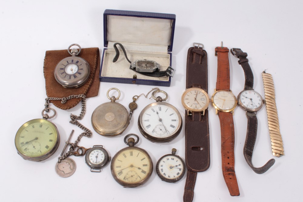 Group of wristwatches and pocket watches