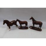 Two Beswick Connoisseur models - Mill Reef and Arkle plus one other Beswick horse - Burnham Beauty