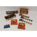 Selection of diescast Royalty coaches, Britains boxed figures and elastoline models of soldiers