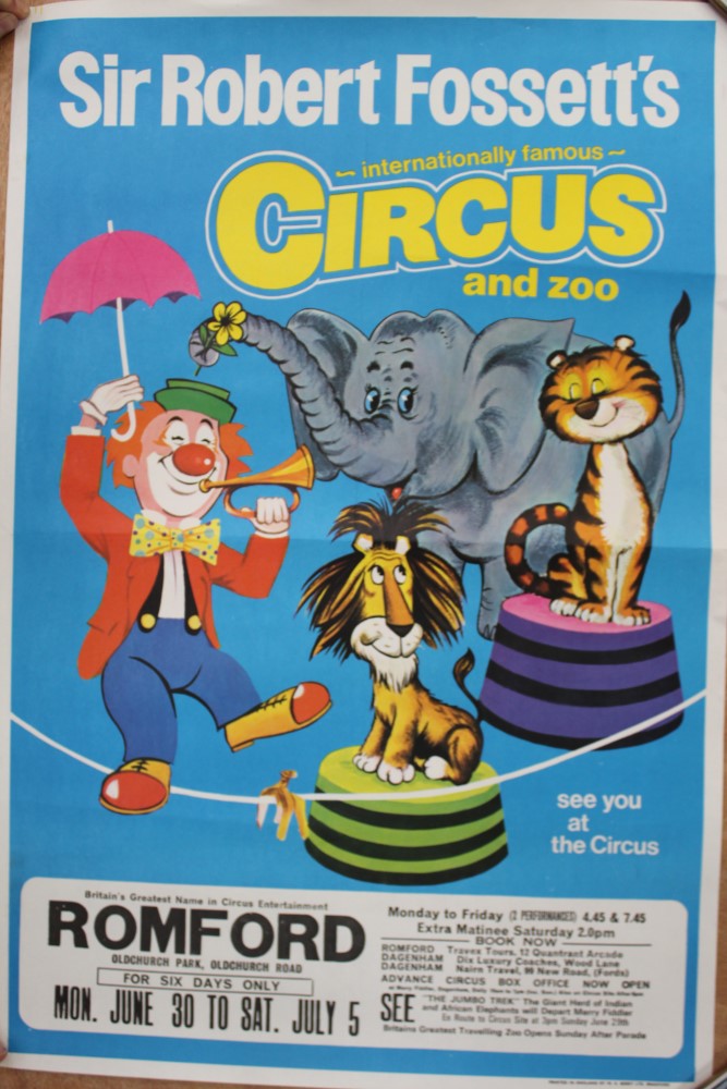 Circus Posters Sir Robert Fossett's and Zoo. Davy Crockett , The Biasini Troupe plus two others. - Image 3 of 4