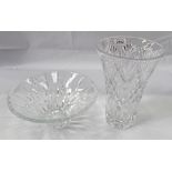 Waterford crystal Cassidy vase and Waterford crystal Sheridan bowl, both boxed