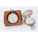 Waltham gold plated pocket watch and silver full hunter pocket watch (2)