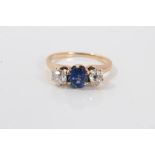 Diamond and Sapphire three stone ring