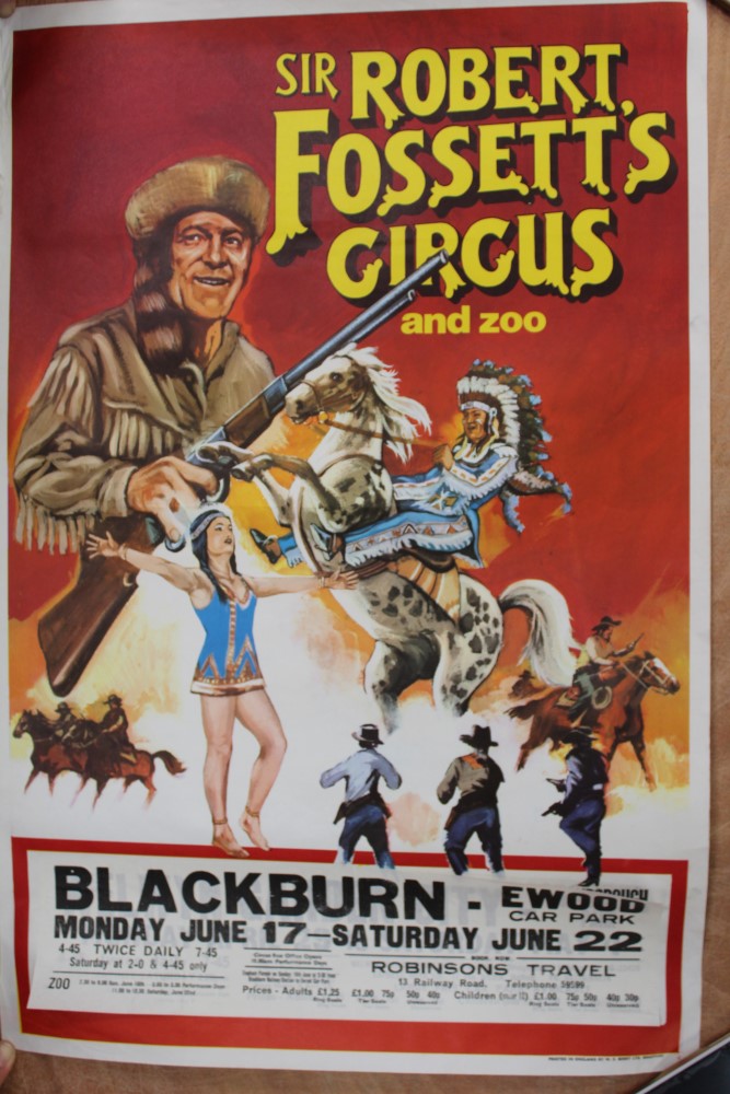 Circus Posters Sir Robert Fossett's and Zoo. Davy Crockett , The Biasini Troupe plus two others. - Image 2 of 4