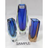 Collection of Murano cased glass vases, various colours - 14 pieces