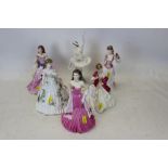 Six Coalport and Royal Worcester porcelain figures