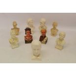Group of Nine various busts of British Monarchs, from Queen Victoria, to Elizabeth II (9)