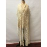 Antique lace including Limerick lace flounce and wrap, tape lace collar and matching cuffs, plus